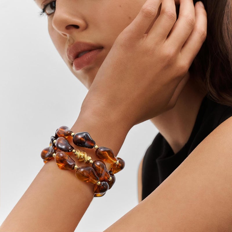 Aigrnc Boho Beaded Stretch Bracelets For Women Stackable Crystal Gold Plated Beaded Bracelets Set Trendy Handmade Friendship Braeclet Jewelry Gifts - Image 4